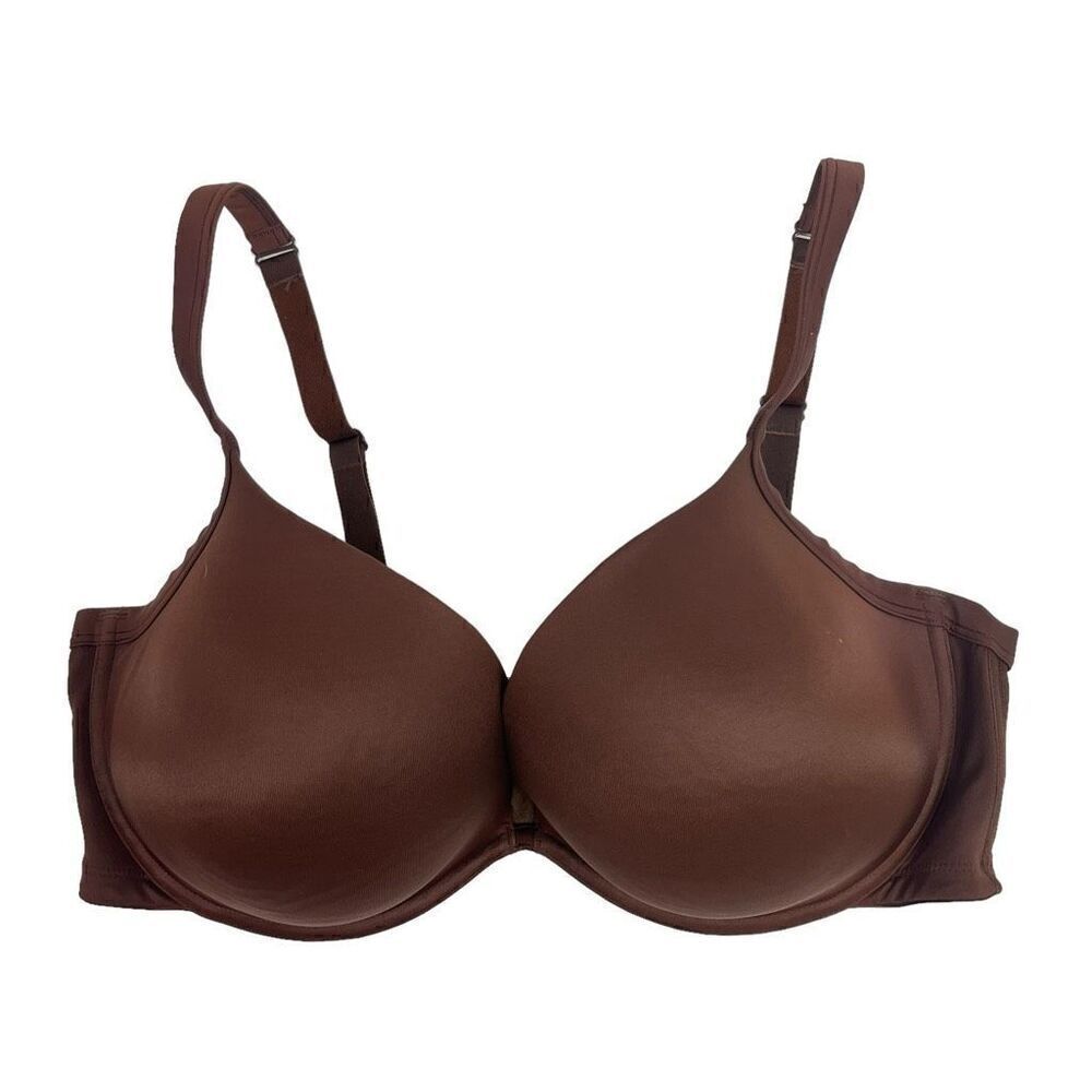 Cacique Womens Molded Adjustable Strap Nylon Blend Underwired Bra Brown Sz 44DD